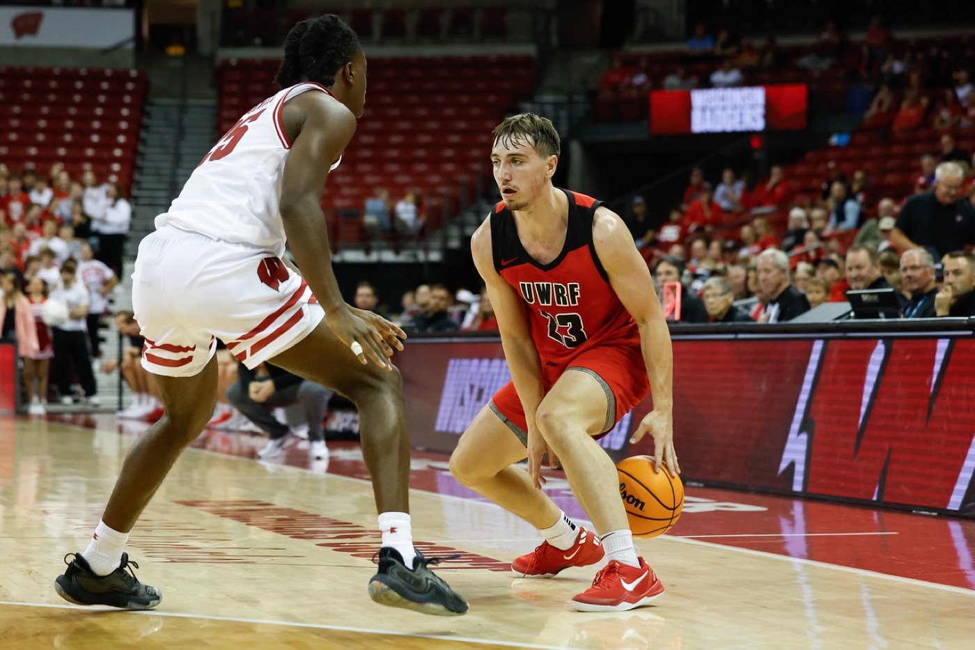 Zac Johnson playing college basketball for UW&ndash;River Falls
